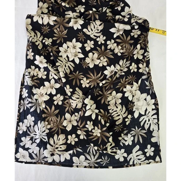 Vtg R&K Originals Women Sz 8 Shift Dress Maxi w/Linen Jacket Black Beige Floral - Picture 4 of 11